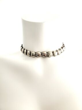 Silver Geometric Link Choker Necklace - Women Jewelry